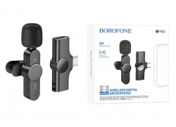 Микрофон беспроводной BOROFONE BFK12 Trophy wireless microphone  Type-C черный