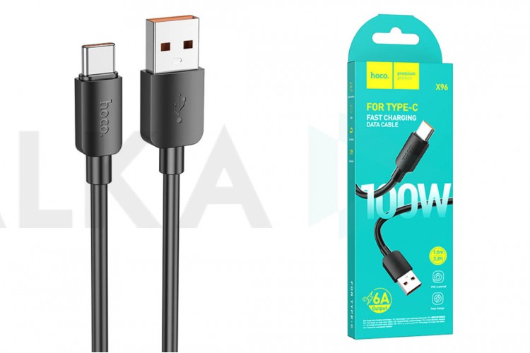 Кабель USB - USB Type-C HOCO X96 6A 100W Fast (черный) 1м