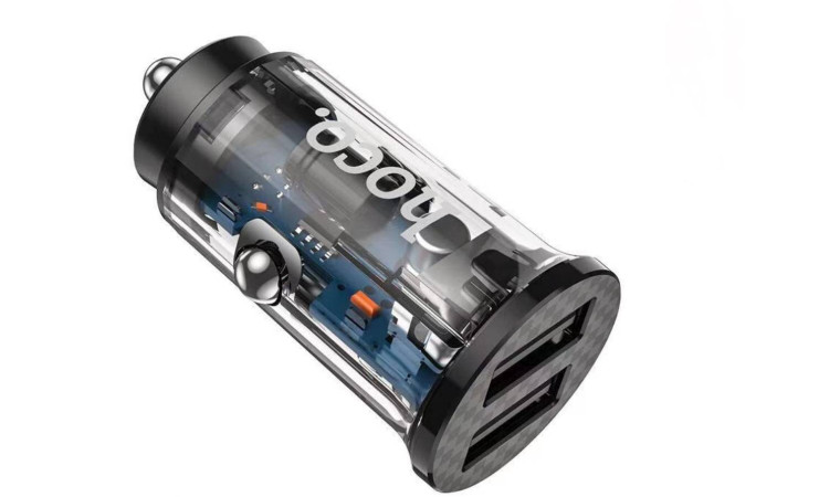 Автомобильное зарядное устройство АЗУ 2USB HOCO DZ3 series 2400mAh (прозрачный) Автомобильное зарядное устройство АЗУ 2USB HOCO DZ3 series 2400mAh (прозрачный)