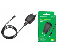 Сетевое зарядное устройство USB + кабель MicroUSB BOROFONE BA49A Vast power 2100mAh (черный)
