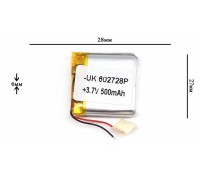 Универсальный аккумулятор 27x27x6 3.7V 500mAh (602727P)