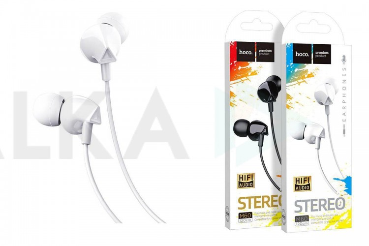 Наушники вакуумные проводные HOCO M60 Perfect sound universal earphones (белый)