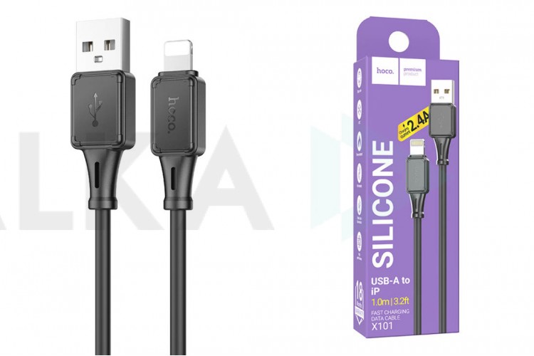 Кабель USB - Lightning HOCO X101, 2,4A (черный) 1м