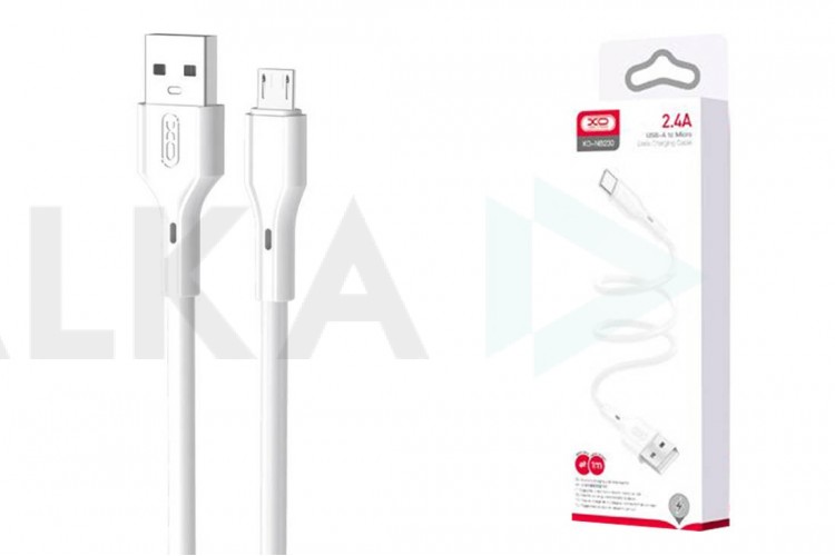 Кабель USB - MicroUSB XO NB230 2.4A Rock Series White