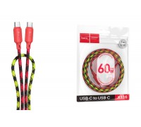 Кабель USB Type-C - USB Type-C HOCO X116 Meridian 60W (красный градиент) 1м