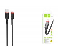 Кабель USB - Lightning HOCO X59, 2,4A (черный) 2м (в оплетке, с усиление сгиба)