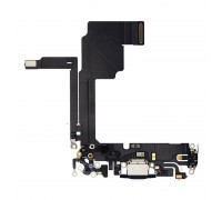 Шлейф с разъемом зарядки iPhone 15 Pro Оригинал IC (Черный)