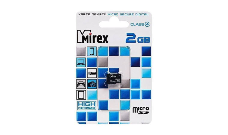 Карта памяти Mirex 2GB MicroSD без адаптера