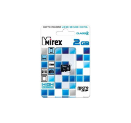 2.Карта памяти Mirex 2GB MicroSD c адаптером
