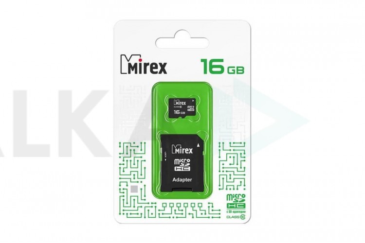 Карта памяти Mirex 16GB MicroSD (Сlass10) с адаптером