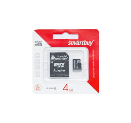 Карта памяти Smartbay 4GB MicroSD (10 class)  без адаптера/c адаптером
