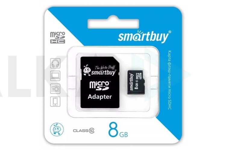 Карта памяти Smartbay 8GB MicroSD (10 class) без адаптера/с адаптером