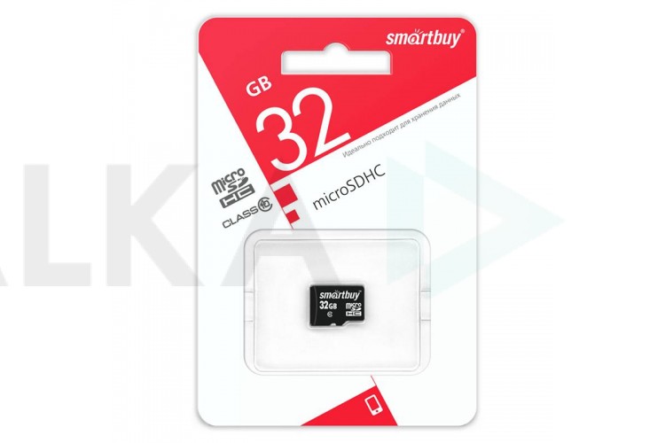 Карта памяти microSDHC Smartbuy 32 GB (class 10) без адаптера (SB32GBSDCL10-00LE)