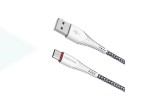 Кабель USB - USB Type-C BOROFONE BX25, 3A (белый) 1м (в оплетке)
