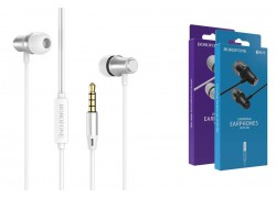 Наушники вакуумные проводные BOROFONE BM29 Gratified Universal earphones (серебристый)