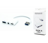 Разветвитель USB HUB USB3.0 --> USB3.0 + Jack3.5 + USB-C (1/321)
