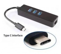 Разветвитель USB HUB Type-C (M) --> 3 x USB3.0 (F) + RJ45 (F) (1/27)