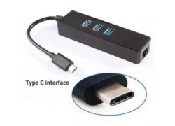 Разветвитель USB HUB Type-C (M) --> 3 x USB3.0 (F) + RJ45 (F) (1/27)