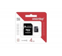 Карта памяти microSDHC Smartbuy 4 GB (class 4) без адаптера (SB4GBSDCL4-00)