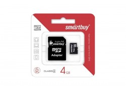 Карта памяти microSDHC Smartbuy 4 GB (class 4) без адаптера (SB4GBSDCL4-00)