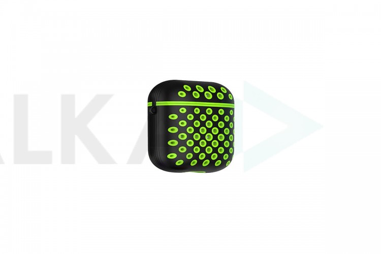 Чехол для наушников Soft-Touch AirPods Nike (черно-зеленый)