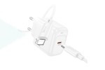 Сетевое зарядное устройство USB-C + кабель Lightning - Type-C HOCO CS53A Surplus single port PD25W (белый)