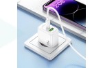 Сетевое зарядное устройство USB + USB-C + кабель Lightning-Type-C HOCO CS54A Surplus PD20W+QC3.0 (белый)