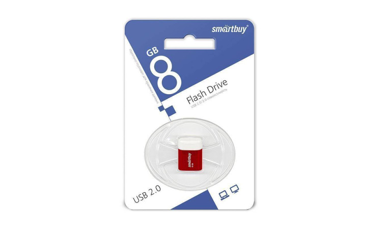 Флешка USB 2.0 Smartbuy 8 GB LARA Red (SB8GBLara-R)