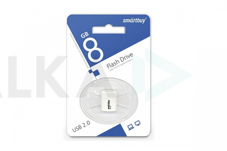 Флешка USB 2.0 Smartbuy 8 GB LARA White (SB8GBLara-W)