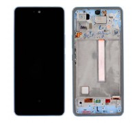 Дисплей для Samsung A536E Galaxy A53 Blue в сборе с тачскрином + рамка 100%
