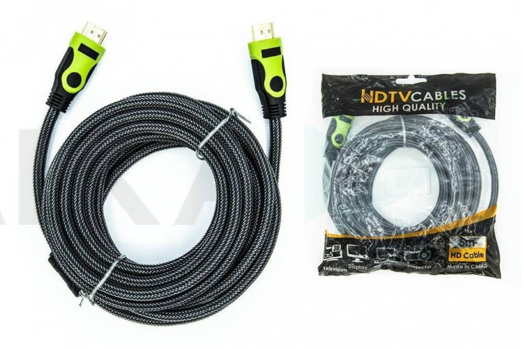 Кабель HDMI (папа - папа) 15 м (V1.4) зеленый