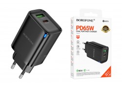 Сетевое зарядное устройство USB-C BOROFONE BA87A PD65W QC3.0 (черный)