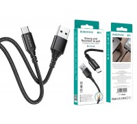 Кабель USB - MicroUSB BOROFONE BX54 2,4A (черный) 1м (в оплетке)