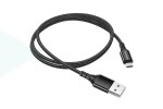 Кабель USB - MicroUSB BOROFONE BX54 2,4A (черный) 1м (в оплетке)