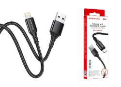 Кабель USB - Lightning BOROFONE BX54, 2,4A (черный) 1м (в оплетке)