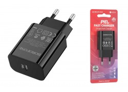 Сетевое зарядное устройство USB-C BOROFONE BA65A PD 20W (черный)