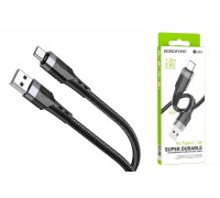 Кабель USB - USB Type-C BOROFONE BU35, 2,4A (черный) 1,2м (в оплетке)