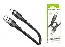 Кабель USB - USB Type-C BOROFONE BU35, 2,4A (черный) 1,2м (в оплетке)