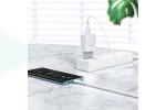 Сетевое зарядное устройство USB + кабель MicroUSB HOCO C72Q Glorius QC3.0 3000mAh (белый)