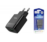 Сетевое зарядное устройство USB USB HOCO C72Q Glorious single port QC3.0 (черный)