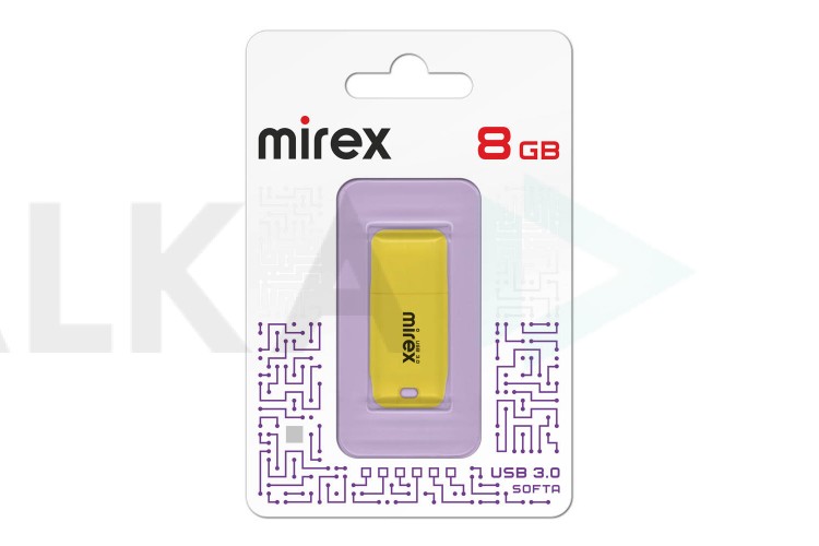 Флешка USB 3.0 Mirex SOFTA YELLOW 8GB (ecopack)