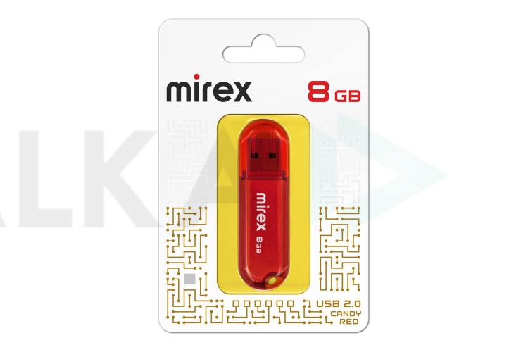 Флешка USB 2.0 Mirex CANDY RED 8GB (ecopack)