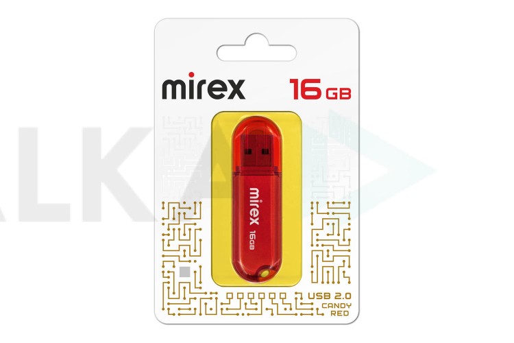 Флешка USB 2.0 Mirex CANDY RED 16GB (ecopack)