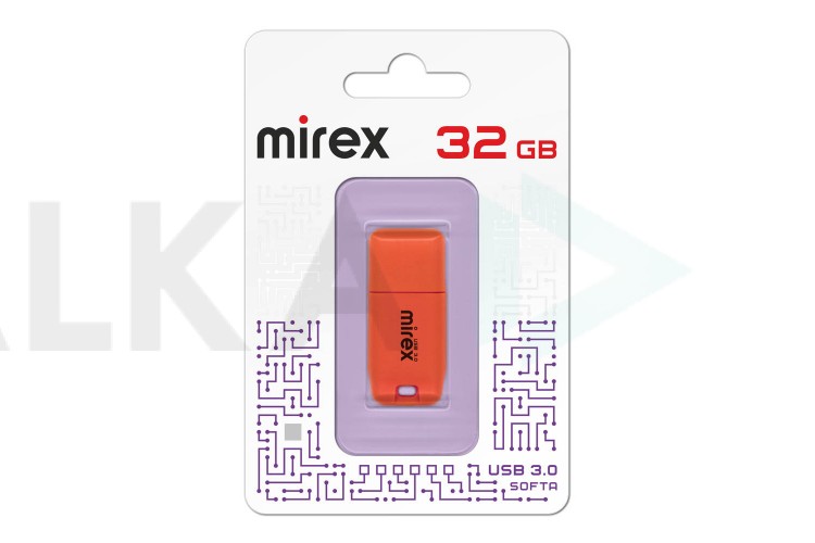 Флешка USB 3.0 Mirex SOFTA ORANGE 32GB (ecopack)