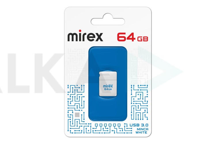 Флешка USB 3.0 Mirex MINCA WHITE 64GB (ecopack)