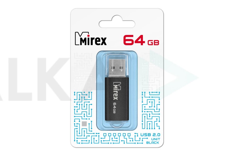 Флешка USB 3.0 Mirex UNIT BLACK 64GB (ecopack)