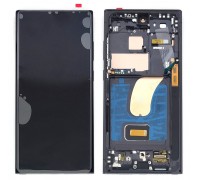 Дисплей для Samsung S918B Galaxy S23 Ultra Black в сборе с тачскрином + рамка OLED (Big glass)