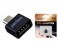 Переходник OTG MicroUSB - USB Perfeo (PF-VI-O010 Black) чёрный