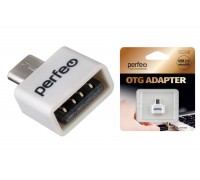 Переходник OTG MicroUSB - USB Perfeo (PF-VI-O010 White) (белый)