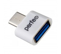 Переходник OTG Type-C - USB Perfeo (PF-VI-O008 White) (белый)